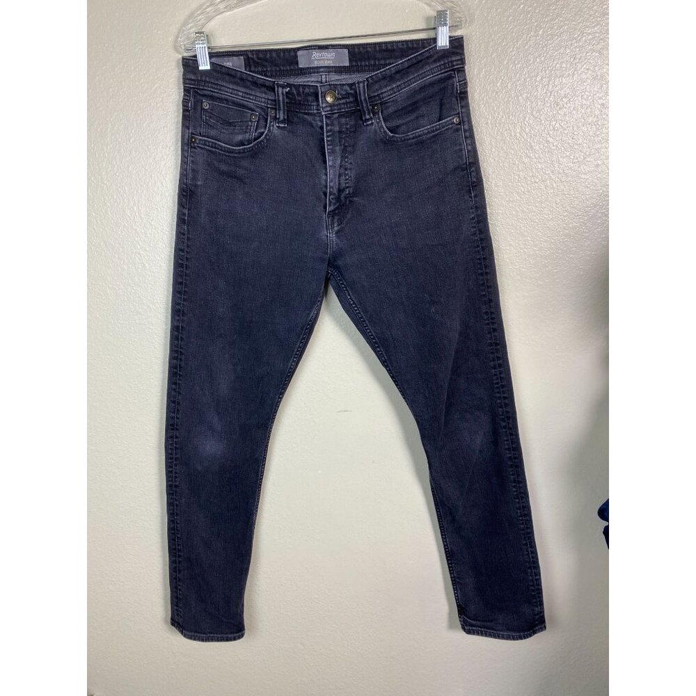 Revtown Mens Black Taper Decade Denim Jeans Size 32x32 Stretch Gothic Grunge Emo